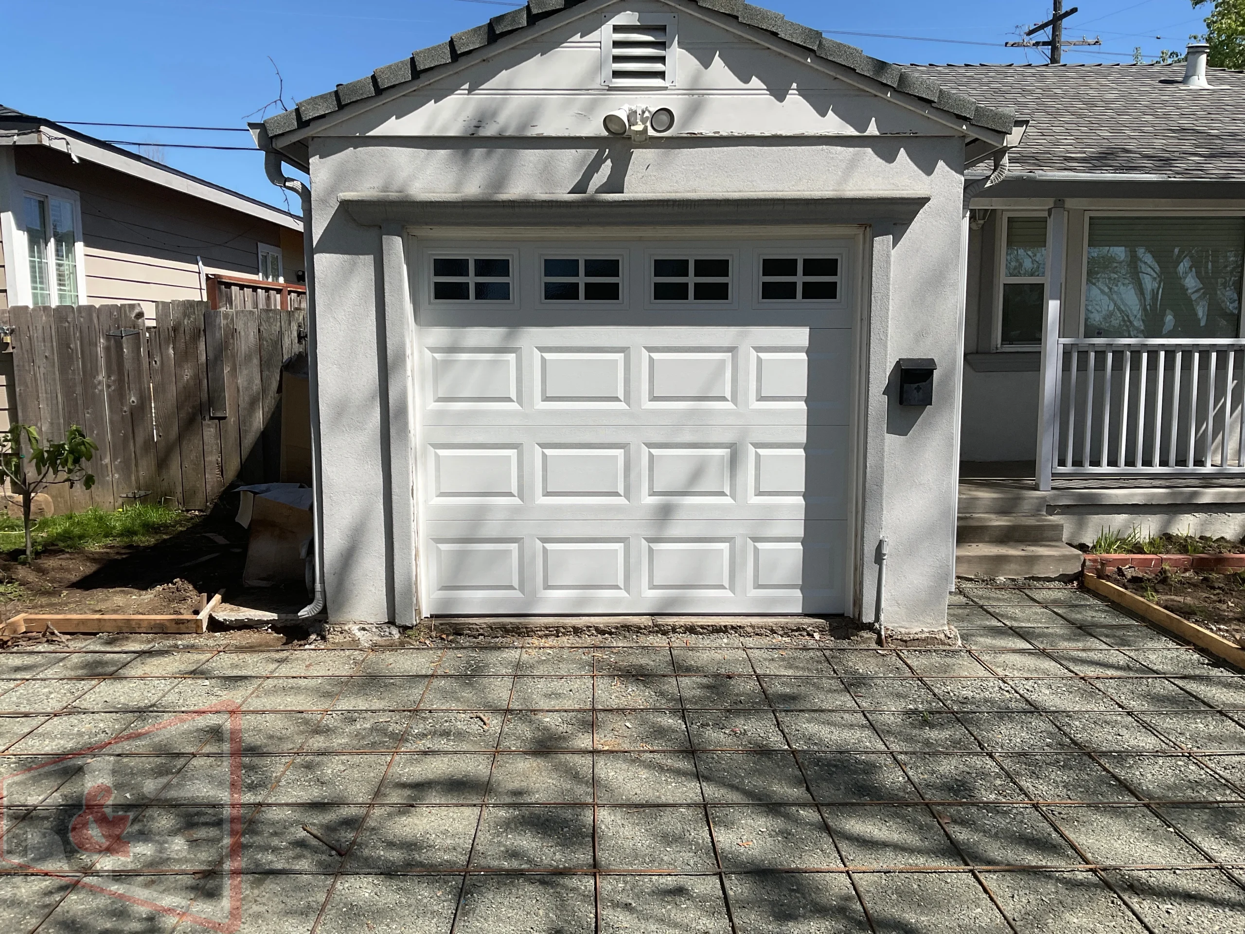 the final stages of a professional garage door repair