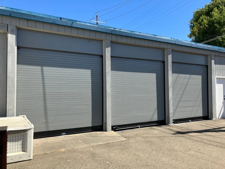 the clean finish of a professional commercial garage door installation