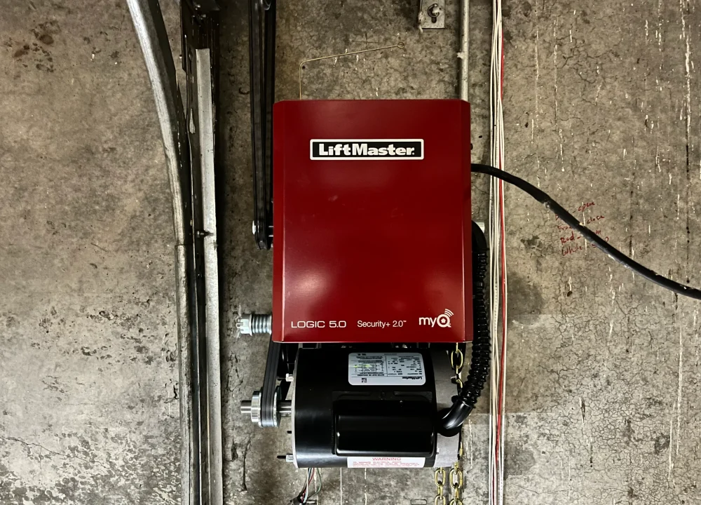 LiftMaster wall-mounted unit demonstrating how a commercial door operator works.